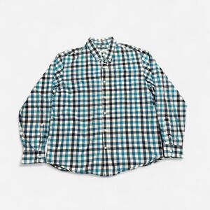 Old navy vintage blue and white checkered XL size button up long sleeve shirt